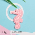 Pink seahorse resin charm for DIY hair clips and crafts, size 2.2x3.3cm detail view - Pink Seahorse
