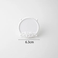 Minimalist white plaster round jewelry display stand with 6.3cm embossed surface - Laced Earring Stand Small