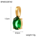 Goldener ovaler Anhänger mit Smaragd-Zirkonia Geburtsstein, 1,3 cm Höhenabmessung - Gold/Smaragdgrüner Zirkonia