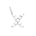 Elegant silver letter X jewelry pendant with white pearl inlay for DIY necklaces - Silver-X