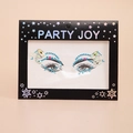 Close-up of blue and pink resin face gems and rhinestones for eye makeup decoration - HF-122 (Blue/Pink)