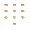 Detailed close-up of ten gold-colored shell charms for DIY jewelry and hair accessories - 3# Shell (10Pcs)