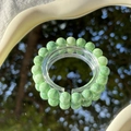 Chic beaded bracelet with green cracked turquoise stones on a reflective mirror surface - S045-watercolor Green-jade Fragmented Ceramic Bracelet #sz319