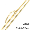Collier chaîne serpent en acier inoxydable doré, finition miroir, 450 mm de long et 2,2 mm - Collier Doré (KN298012-Z)