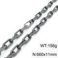 Collar para hombre en acero inoxidable gris-negro, 660x11mm, cadena de eslabones de 156g - Collar Negro Mate (KN118757-KFC)