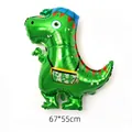 Green cartoon T-Rex dinosaur foil balloon for birthday party decor 67x55cm - Backpack Dinosaur / 67*55cm
