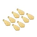 Golden leaf pendants in stainless steel with fine leaf vein texture for DIY jewelry - 18*9mm Leaf Drop Pendant / Gold