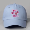 Light blue baseball cap with love like Jesus print and heart embroidery for daily wear - Sky Blue