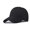 Classic black six-panel baseball cap with curved brim and breathable eyelets - Adjustable / Black