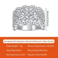 Anello in argento S925 stile pizzo con pavé di moissanite da 2,25 carati - US 7 / Anello in Argento S925 Con Moissanite