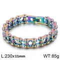 Rainbow stainless steel bike chain bracelet for men with 11mm width and 230mm length - Rainbow / Colorful (KB78280-BD)