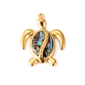Gouden zeeschildpad hanger met gekleurde abalone schelp op een witte achtergrond - 4# Schildpad-Abalone Schelp