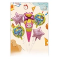 Back to school foil balloon set, school cone and star balloons for kids party decoration - Bow Ice Cream Pink / Five-Piece Set