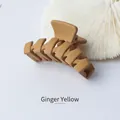 Elegant ginger yellow matte hair claw clip with a strong grip for thick hair styling - Ginger Yellow