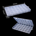 Compact 28-grid transparent plastic jewelry storage box with 22mm small compartments - 28-Grid Transparent Long Rectangle Box