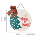 28cm Christmas round wooden sign with Merry & Bright text and red plaid bow - Style K (Merry & Bright)