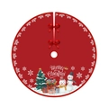 122cm roter Weihnachtsbaumrock mit Schneemann-Motiv und Merry Christmas Schleifenband - 90CM Gebürsteter Stoff Baumdecke 16 / 90cm