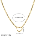 Gold chain necklace with a heart-shaped carabiner pendant including size and weight specs - Heart Carabiner Chain (17mm)
