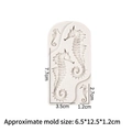White silicone seahorse mold featuring four distinct patterns for fondant and cakes - #2--Grey Triple Seahorse(15-648)