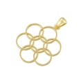 Vintage gold hollow flower pendant with interlocking geometric life tree pattern - VD1509 Gold
