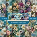 Fragrance scrapbooking paper sheets set with 12 vintage floral designs for DIY albums - R2434 24 Sheets
