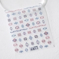 Stickers ongles 5D relief totem persan TS-3322 avec motifs géométriques rouges et bleus - Totem Persan (TS-3322)