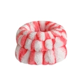 Pink and white striped plush flannel wristband for face washing and absorbing water - Rose White Stripes