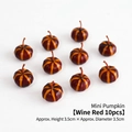 Set of 10 burgundy mini artificial pumpkins with yellow stripes for Halloween decor - Small Pumpkin (Burgundy) 10PCS