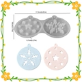 Gray silicone mold with dual cavity for snowflake and hollow star round pendant DIY crafts - Snowflake/Star / 2-Cavity Snowflake Round Tag
