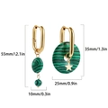 Asymmetric Retro Gold Faux Malachite