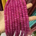 Rose red natural stone abacus beads 5x8mm for DIY jewelry making and bracelets - 22 / 5*8mm (approx. 73 pcs/strand)