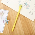 Cute yellow pineapple cartoon gel pen with glasses topper for students on wooden desk - Pineapple Gel Pen