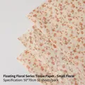 White floral Sydney paper 50x70cm, 10 sheets, for bouquet and gift wrapping - Floral Sydney Paper [Small Floral]