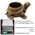 Turtle shaped succulent planter resin flowerpot showing 172g weight and dimensions - Turtle Shape (Brown) / Brown