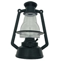 Close-up of black vintage style decorative lantern with clear lampshade and handle - 11*7.4cm Lantern / Black