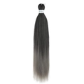 Extension Easy Braid 26 pouces avec dégradé ombré allant du noir au gris argenté - Ombré Noir vers Gris Argent (FR-16)