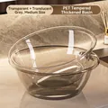 Set of transparent and grey PET washbasins in medium size with thickened durable material - 2-Pack Medium Transparent + Grey