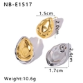 Detailed view of teardrop metal earrings with size 2.4cm and weight 10.6g specs - Irregular Waterdrop Shape (NB-E1517) / 18K Gold