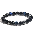 Bracelet pour homme en perles d'obsidienne noire, oeil de tigre bleu et hématite - 10mm Œil de Tigre Bleu