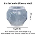 Detaillierte Maße der 3D-Erdkugel-Silikonform für DIY-Harz- und Duftkerzenprojekte - Erde Kerze Silikonform