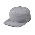 Detail view of the laser-perforated side panel on a light gray breathable baseball cap - XL (60cm+) / Light Gray