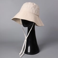 Sombrero de pescador beige de secado rápido para mujer con ala ancha y cordón ajustable - M(56-58cm) / Beige
