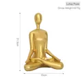 Golden abstract yoga figurine in lotus pose resin sculpture for modern home decor - Gold Yoga Girl - Lotus Pose
