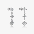S925 Sterling Silber Tropfenohrringe mit weißen Zirkonia-Akzenten in poliertem Silber - 925er Silber / Silber