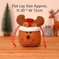 Braune Rentier-Weihnachtstüte mit Kordelzug aus Filz, Größe 20x15cm, niedliches Festdesign - ZS Neues Modell Apfeltasche [Rentier]