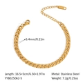 Dettaglio del bracciale a catena in acciaio inossidabile dorato da 5,4 mm con misure - Bracciale di Larghezza 5.4mm (YYB025062-5)