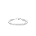 Elegantes s925 Silber Perlenarmband mit weißen runden Perlen und verstellbarem Verschluss - S925 Sterling Silber (4mm)