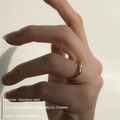 Minimalist stainless steel ring for women available in silver and golden finishes - US5 / Stainless Steel Minimalist Stacking Ring / Gold