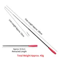 Extendable 180cm 4-section fishing rod cat teaser wand with red foam handle - Red Handle Black Rod 4-Section Telescopic