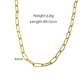 Goldene Amethyst-Halskette mit 40+5cm Büroklammer-Kette und 6.8g Gewichtsangabe - Einfache Büroklammer-Kette